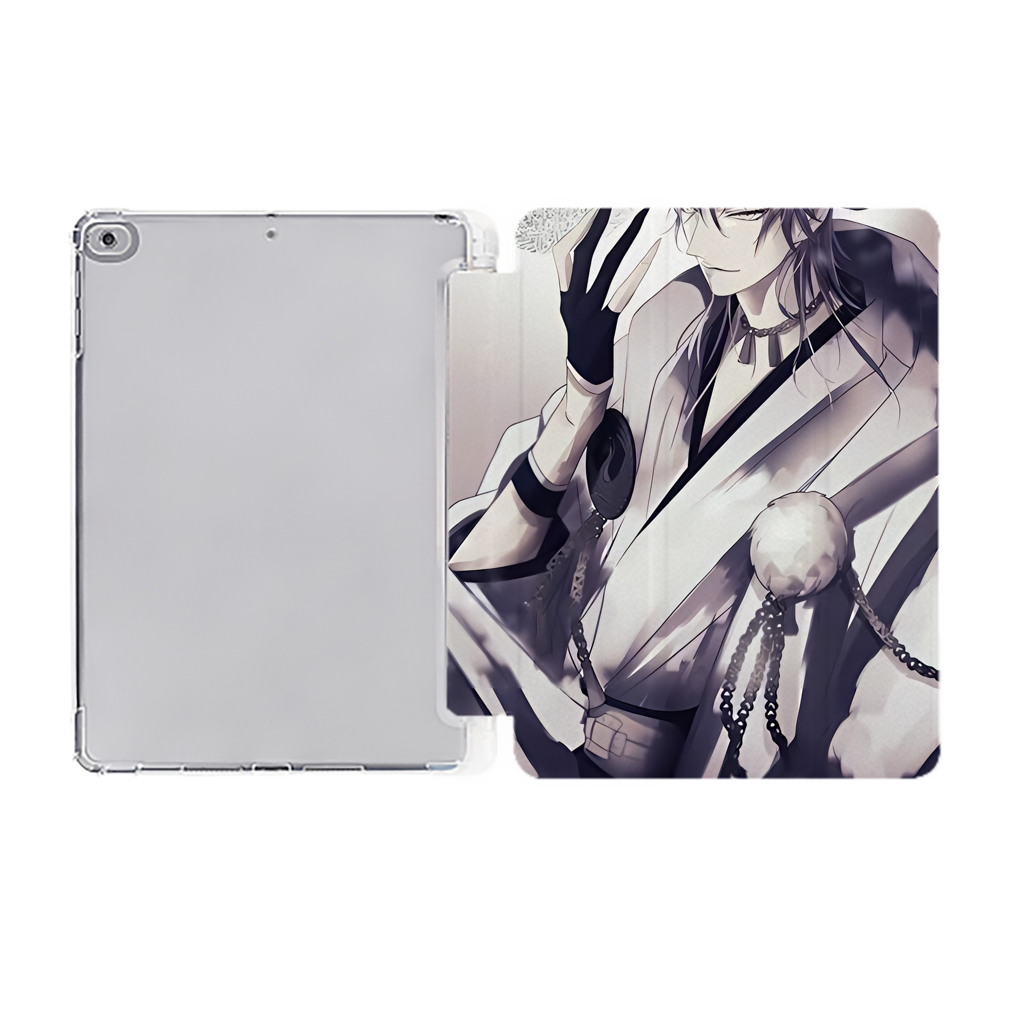 （画像用） 刀剣乱舞 Touken Ranbu IPad ケース ペン収納付き 三つ折りスタンド PUレザー×シリコン 対応機種9.5/10.5/10.9インチ
